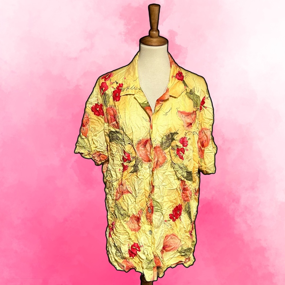 🌈 Amazing vibrant romantic vintage floral shirt